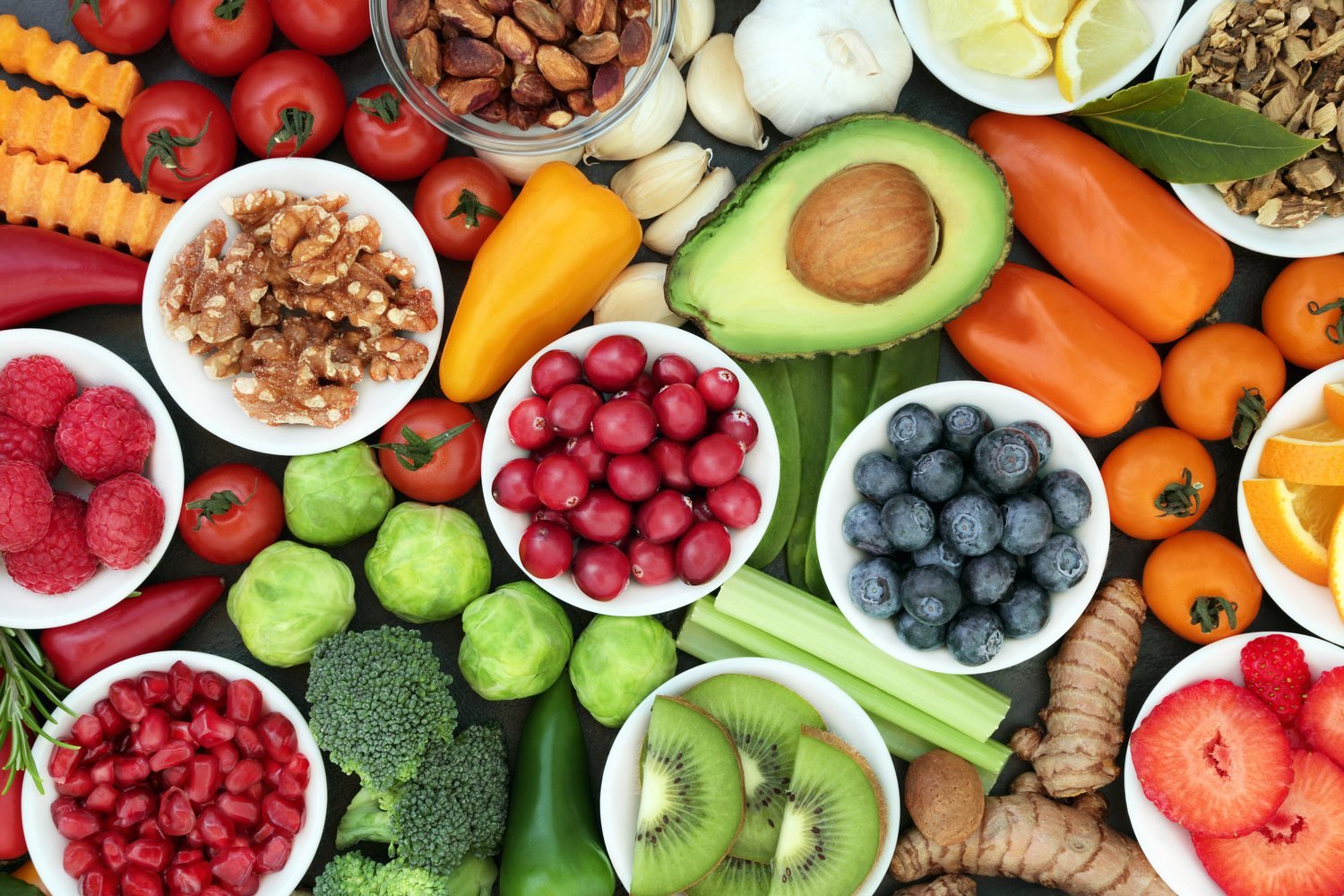 Healthy food ingredients and superfood selection